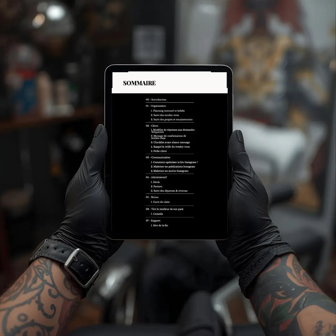 Pack Tattoo Pro - Organisation et Communication